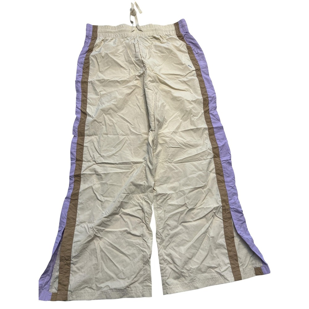 JoyLab Pants Womens Large Beige‎ Purple Tan Track Windbreaker Elastic Drawstring